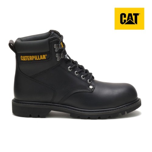 CAT Second Shift Steel Toe Men's Work Boots Black (AU F-527) Australia